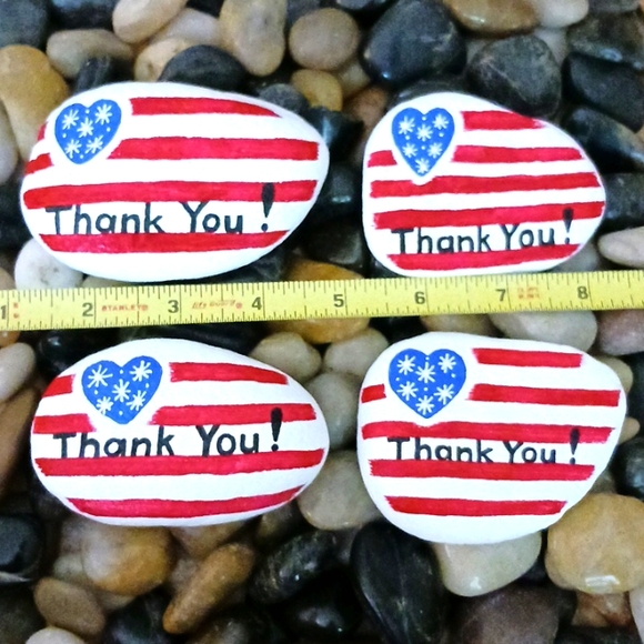 Hand Painted Rock - Thank You for Your Service! - Picture 3 of 4